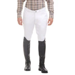 TuffRiderMen's Patrol Knee Patch Breeches -Equestrian Supplies Shop 10029 240 01 wht lwr.hlf