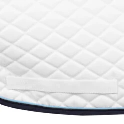 TuffRider Basic All Purpose Pad With Trim And Piping -Equestrian Supplies Shop 100558 JPC TuffRider.Basic .AllPurpose.Saddle.Pad .Trim Piping White.Navy .LightBlue GirthStrap