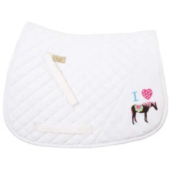 TuffRider I Heart Pony Girl Saddle Pad 7 TuffRider I Heart Pony Girl Saddle Pad -Equestrian Supplies Shop 100749 JPC TuffRider I.Heart .Pony .Girl .Saddle.Pad White