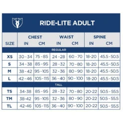 Tipperary Ride Lite -Equestrian Supplies Shop 1009 08 Ride Lite Adult Stock Size Chart