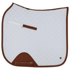 Sixteen Cypress Dressage Pad -Equestrian Supplies Shop 16C DP WH C 16Cypress Dressage.Pad White.Cognac