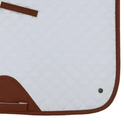 Sixteen Cypress Dressage Pad -Equestrian Supplies Shop 16C DP WH C 16Cypress Dressage.Pad White.Cognac Detail
