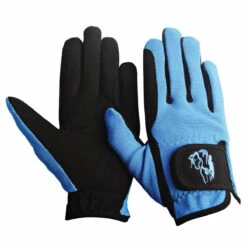 TuffRider Children's Performance Riding Gloves -Equestrian Supplies Shop 9215 tf kids.perf .glvs blue front