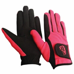 TuffRider Children's Performance Riding Gloves -Equestrian Supplies Shop 9215 tf kids.perf .glvs raspberry front