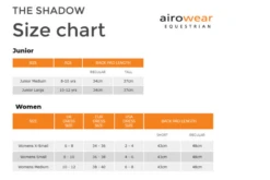 Airowear Shadow Body Protector 12 Airowear Shadow Body Protector -Equestrian Supplies Shop AirowearShadowSizeChart
