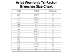 Ariat Women's Tri Factor X Bellatrix Full Seat Breech -Equestrian Supplies Shop Ariat Trifactor Sizechart 8ccdbe20 ec38 4dbc a716 e5906beae0f3