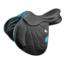 Bates Victrix Saddle With HART -Equestrian Supplies Shop Bates Victrix Blk.Aqua