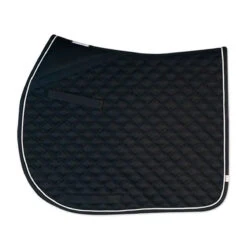 Lettia Coolmax AP Saddle Pad -Equestrian Supplies Shop Blk White Piping