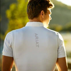 Ariat Men's TEK Short Sleeve Show Shirt -Equestrian Supplies Shop CopyofS20 MNS ENGL LaCunha Carmel Shot 02 1276