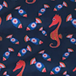 Essex Classics Girls "Seahorsin' Around" Talent Yarn Wrap Collar Long Sleeve Show Shirt -Equestrian Supplies Shop EC SRG48 W1 GRL WRAP LS SeahorsinArnd Swatch