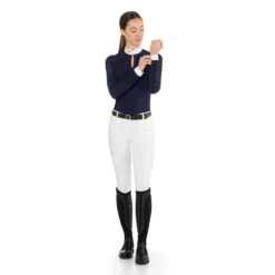 EGO 7 Women's Teresa Long Sleeve Show Shirt -Equestrian Supplies Shop EGO7 Teresa.LS Navy Front