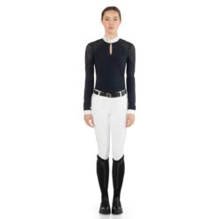 EGO 7 Women's Teresa Long Sleeve Show Shirt -Equestrian Supplies Shop EGO7 Teresa.LS Navy Front.2
