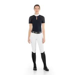 EGO 7 Women's Teresa Short Sleeve Show Shirt -Equestrian Supplies Shop EGO7 Teresa.SS Navy Front