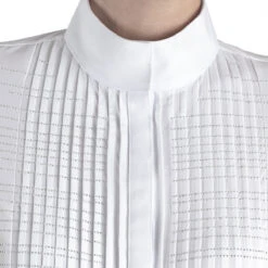 Equiline Women's GollyG Long Sleeve Show Shirt 8 Equiline Women's GollyG Long Sleeve Show Shirt -Equestrian Supplies Shop EQline GollyG.LS .Show .Shirt White Close.Up