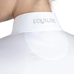 Equiline Women's GollyG Long Sleeve Show Shirt 9 Equiline Women's GollyG Long Sleeve Show Shirt -Equestrian Supplies Shop EQline GollyG.LS .Show .Shirt White Detail
