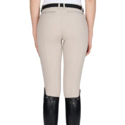 Equiline Women's Ash Riding Breeches With X-Grip Knee Patch 24 Equiline Women's Ash Riding Breeches With X-Grip Knee Patch -Equestrian Supplies Shop EQline N08698 Ash.XGripKP Beige Back