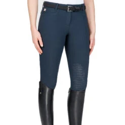 Equiline Women's Ash Riding Breeches With X-Grip Knee Patch 31 Equiline Women's Ash Riding Breeches With X-Grip Knee Patch -Equestrian Supplies Shop EQline N08698 Ash.XGripKP Blue