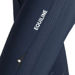 Equiline Women's Ciannekh High Waisted B-Move Light Knee Grip Breech -Equestrian Supplies Shop ES123 N09036 CianneKH Blue Logo