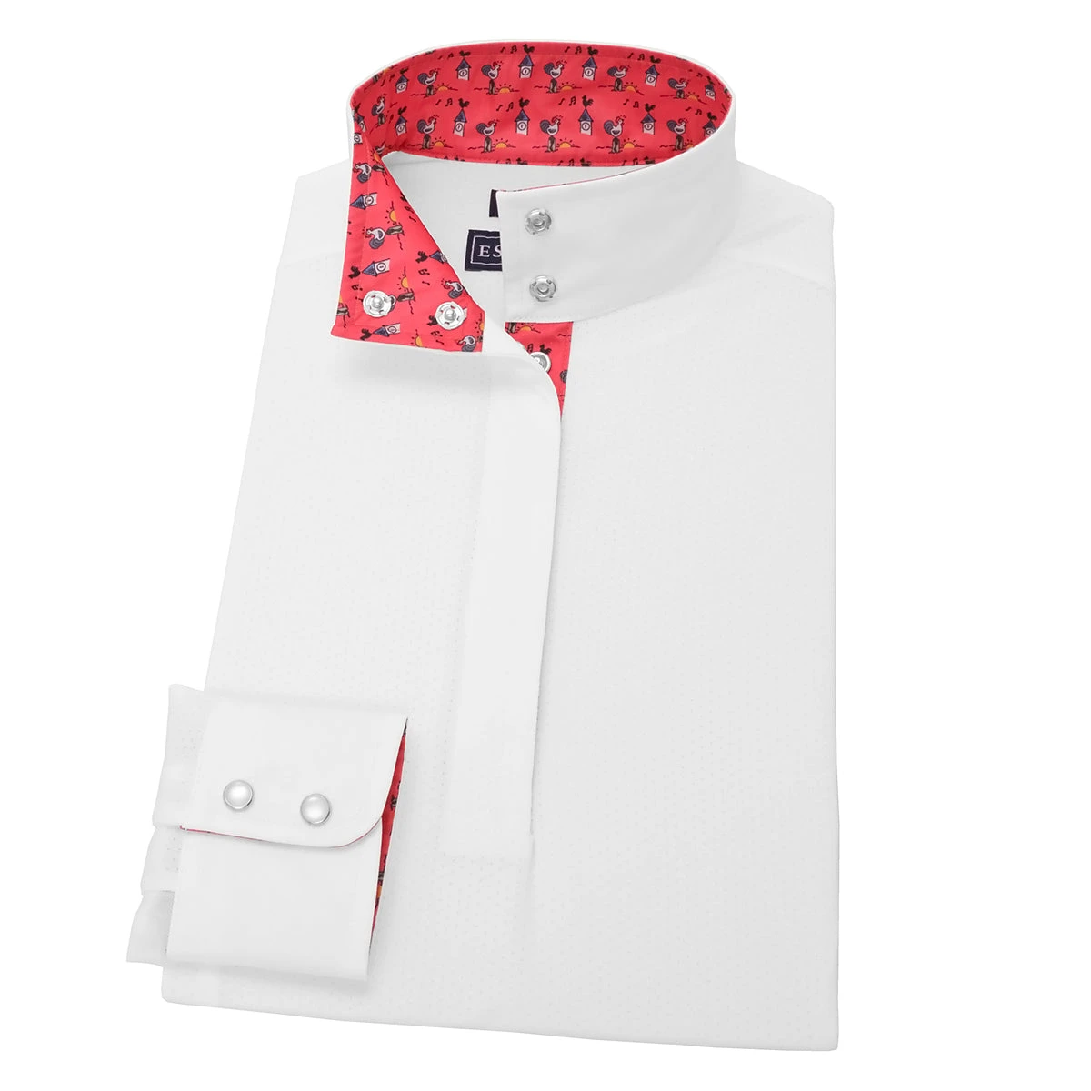 Essex Classics Girls "Roosters" Talent Yarn Straight Collar Long Sleeve Show Shirt 3 Essex Classics Girls "Roosters" Talent Yarn Straight Collar Long Sleeve Show Shirt