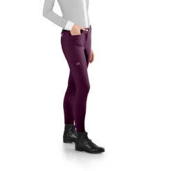 EGO 7 Women's Jumping EJ Knee Patch Breech -Equestrian Supplies Shop Ego7 Jumping.EJ Bordeaux Side