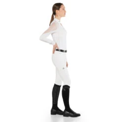 EGO 7 Women's Nina Long Sleeve Show Shirt -Equestrian Supplies Shop Ego7 Womens.Nina .LS .Show .Shirt White Side