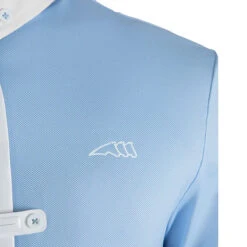 Equiline Evik Men's Competition Polo Long Sleeve Shirt -Equestrian Supplies Shop Equiline Mens Evik.LS .Competition.Polo .Shirt Light.Blue Logo