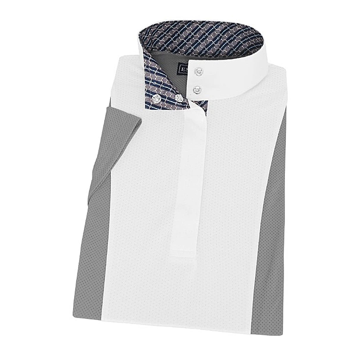 Essex Classics Ladies "Spurs & Straps" Luna Gray Performance Short Sleeve Show Shirt 3 Essex Classics Ladies "Spurs & Straps" Luna Gray Performance Short Sleeve Show Shirt