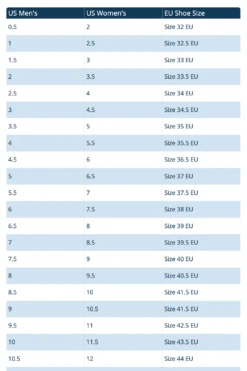 Equiline RudyK Leather Sneakers -Equestrian Supplies Shop Eu to US shoe size chart