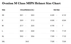 Ovation M Class MIPS Helmet -Equestrian Supplies Shop FHT Mclass sizechart