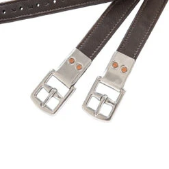 Huntley Equestrian Sedgwick Flat Buckle Stirrup Leathers -Equestrian Supplies Shop Huntley.Equestrian Sedgwick.Leather.Flat .Buckle.Stirrup.Leathers Brown Detail.2