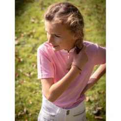 Jump'in Girls Short Sleeve Charlie Competition Polo Shirt -Equestrian Supplies Shop Jump.In Girls.Charlie.Polo .Show .Shirt Pink.2