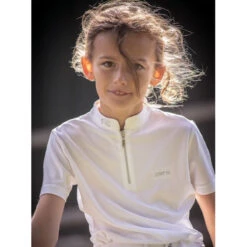 Jump'in Girls Short Sleeve Charlie Competition Polo Shirt -Equestrian Supplies Shop Jump.In Girls.Charlie.Polo .Show .Shirt White.2