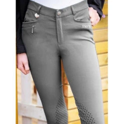 Jump'in Unisex Junior Sacha Breeches -Equestrian Supplies Shop Jump.In Unisex.Junior.Sacha .Breeches Grey Front.3
