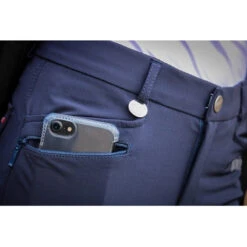Jump'in Unisex Junior Sacha Breeches -Equestrian Supplies Shop Jump.In Unisex.Junior.Sacha .Breeches Navy Front.Pocket