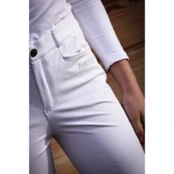 Jump'in Unisex Junior Sacha Breeches -Equestrian Supplies Shop Jump.In Unisex.Junior.Sacha .Breeches White Front.Logo