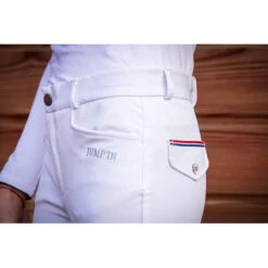 Jump'in Unisex Junior Sacha Breeches -Equestrian Supplies Shop Jump.In Unisex.Junior.Sacha .Breeches White Logo