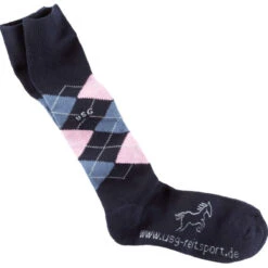 USG Karo Socks 27 USG Karo Socks -Equestrian Supplies Shop KARO KL.USG Nvy.Jean .Lt .Pink Front