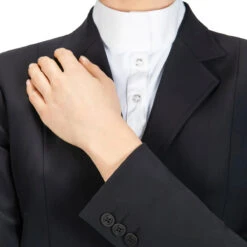 Equiline Women's Hayley Hunter Show Coat In X-Cool Evo -Equestrian Supplies Shop M00874 EQuiline Hayley.Hunter Black Detail