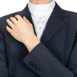 Equiline Women's Hayley Hunter Show Coat In X-Cool Evo -Equestrian Supplies Shop M00874 EQuiline Hayley.Hunter Blue Detail