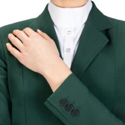 Equiline Women's Hayley Hunter Show Coat In X-Cool Evo -Equestrian Supplies Shop M00874 EQuiline Hayley.Hunter Green Detail