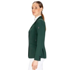 Equiline Women's Hayley Hunter Show Coat In X-Cool Evo -Equestrian Supplies Shop M00874 EQuiline Hayley.Hunter Green Side