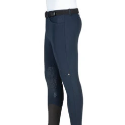 Equiline GrantK Men's B-Move Knee Grip Breeches -Equestrian Supplies Shop N08479 EQline GrentK Blue Side