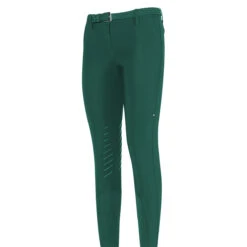 Equiline Women's CrendaK B-Move Knee Grip Breeches -Equestrian Supplies Shop N09023 Crendak Equiline KP.B Move.Breeches Green.Pepper 01