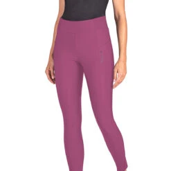Equiline Women's GelleK High Waist Knee Grip Leggings -Equestrian Supplies Shop N09052 EQline GelleK Wood.Violet