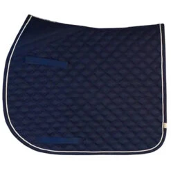 Lettia Coolmax AP Saddle Pad -Equestrian Supplies Shop Navy White Piping