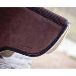 Penelope Combo Half Pad -Equestrian Supplies Shop P190 French.EQ Penelope Combo.Half .Pad Logo.Detail Havana