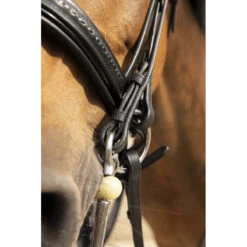 Penelope Saddle Stitch Double Bridle -Equestrian Supplies Shop Penelope French.EQ Double.Bridle Saddle.Stitch Black Side