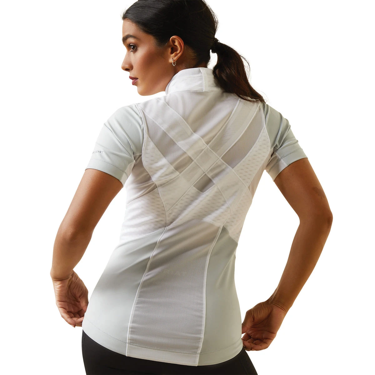 Ariat Womens Ascent 1/4 Zip Short Sleeve Show Shirt 11 Ariat Womens Ascent 1/4 Zip Short Sleeve Show Shirt - Image 9