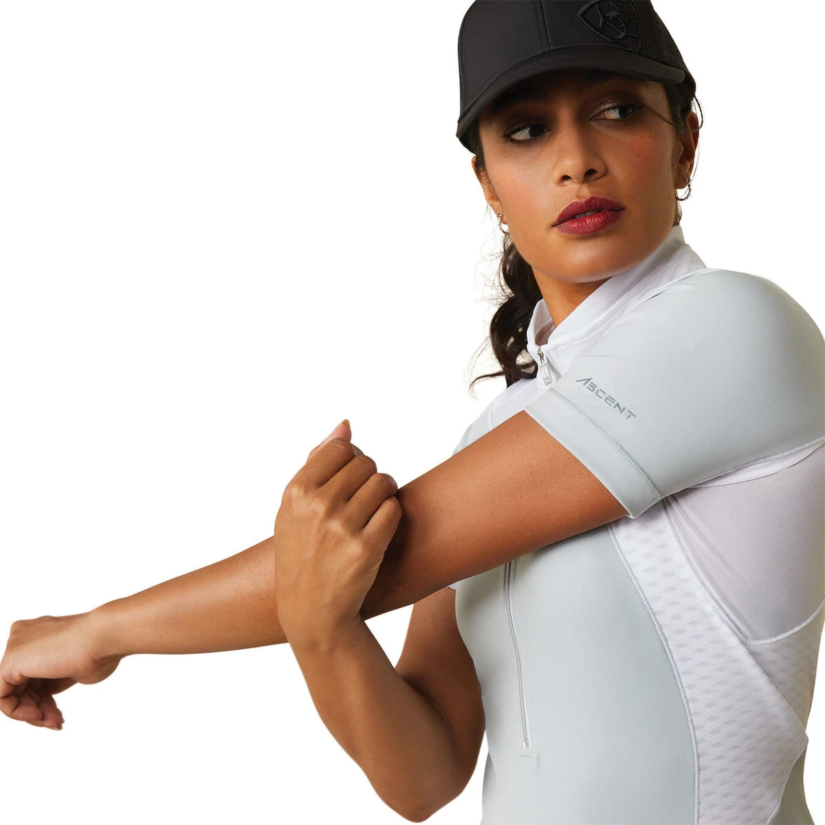 Ariat Womens Ascent 1/4 Zip Short Sleeve Show Shirt 10 Ariat Womens Ascent 1/4 Zip Short Sleeve Show Shirt - Image 8