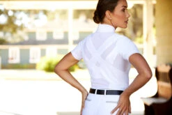 Ariat Womens Ascent 1/4 Zip Short Sleeve Show Shirt 35 Ariat Womens Ascent 1/4 Zip Short Sleeve Show Shirt -Equestrian Supplies Shop S23 WMS ENGL Carmel LaCunha Shot 02 7942 RTL